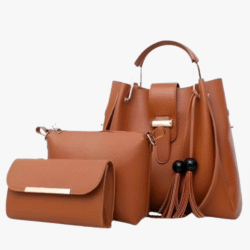 ALPHA BROWN 3 PIECE HAND BAG