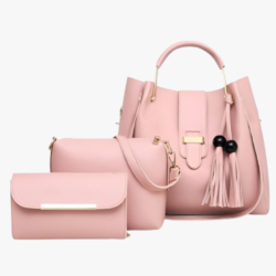 ALPHA PINK 3 PIECE HAND BAG