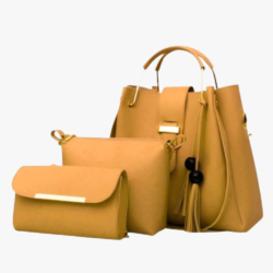 ALPHA YELLOW 3 PIECE HAND BAG