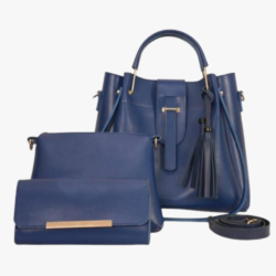 ALPHA BLUE 3 PIECE HAND BAG