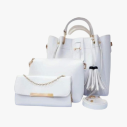 ALPHA WHITE 3 PIECE HAND BAG