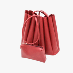 PLEATED TOTE MAROON