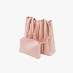 PLEATED TOTE-SALMON PINK