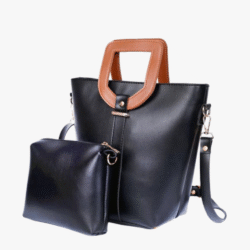 HAZEL BLACK 2 PCS HANDBAG