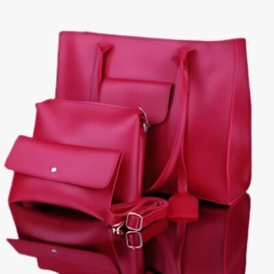 TRIPLET MAROON TOTE SET