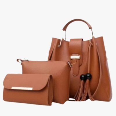 ALPHA BROWN 3 PCS HAND BAG