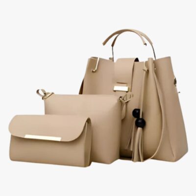 ALPHA BEIGE 3 PCS HAND BAG