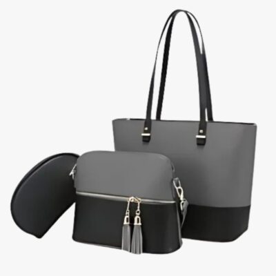 CARLA GREY/BLACK 3 PCS SHOULDER BAG