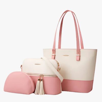 CARLA WHITE/PINK 3 PCS SHOULDER BAG
