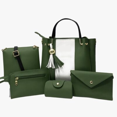 WOMEN FASHION GREEN 5 PCS HAND BAG