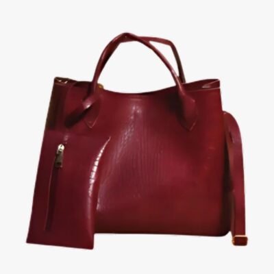 FAUX KROK MAROON SATCHEL BAG