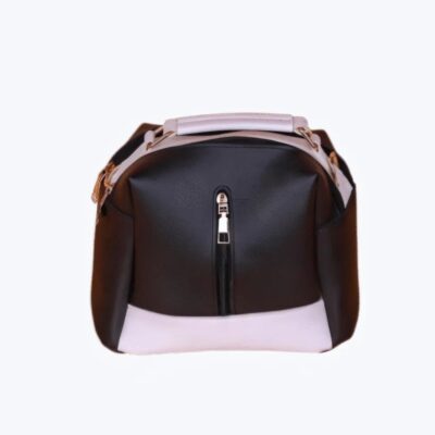 BLACK LUXE LEATHER 4-ZIP BUCKET BAG