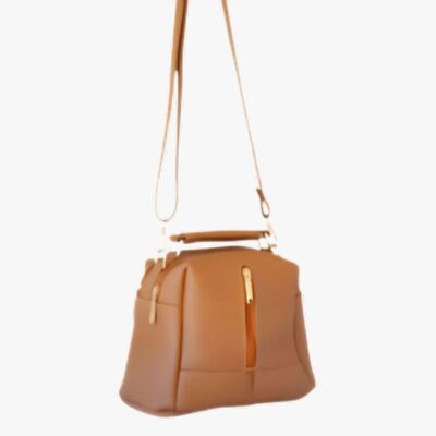 MUSTARD LUXE LEATHER 4-ZIP BUCKET BAG