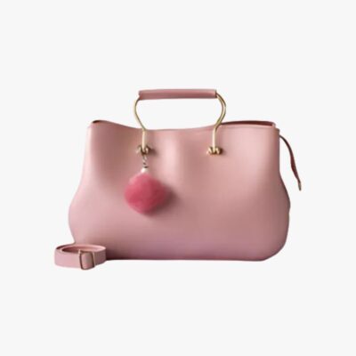 PINK SATCHEL LEATHER HANDBAG