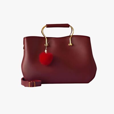 MAROON SATCHEL LEATHER HANDBAG