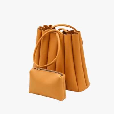 PLEATED TOTE MUSTARD