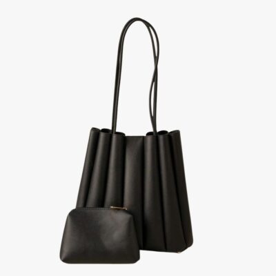 PLEATED TOTE BLACK