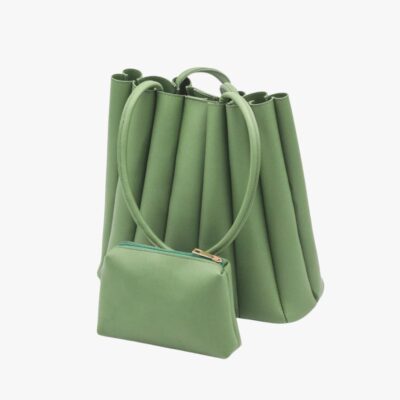 PLEATED TOTE GREEN