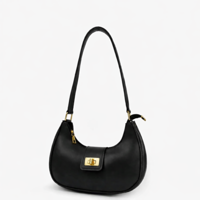 HALF MOON BLACK SHOULDER BAG