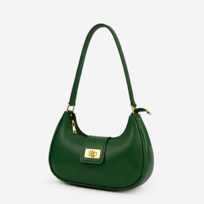 HALF MOON GREEN SHOULDER BAG