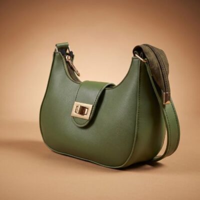 HALF MOON GREEN SHOULDER BAG